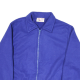 HABAND Womens Blue Fleece Jacket L Polyester Blend Zip Closure Elastic Hem