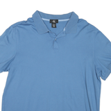 CALVIN KLEIN Mens Blue Polo Shirt XL Basic Cotton Short Sleeve Casual