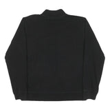 WILSON Mens Black Cotton Blend Bomber Jacket L Zip Plain Sports Casual