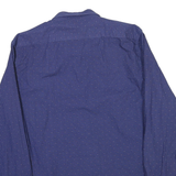 U.S. POLO ASSN Mens Blue Slim Fit Shirt L Cotton Blend Button Down Collar Long