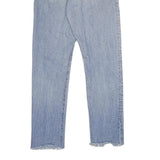 LEVI'S 501 Mens Jeans Blue Classic Straight Denim Light W28 L30 Ripped Raw Hem