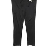PUMA Mens Joggers Black S W32 L28 Polyester Blend Slim Tapered Fit Sports