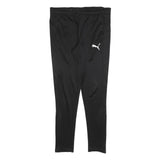 PUMA Mens Joggers Black S W32 L28 Polyester Blend Slim Tapered Fit Sports