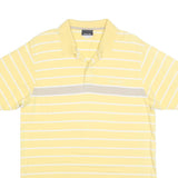 REEBOK Mens Yellow & White Striped Short Sleeve Polo Shirt XL Cotton Blend