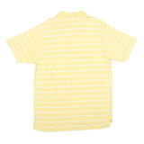 REEBOK Mens Yellow & White Striped Short Sleeve Polo Shirt XL Cotton Blend