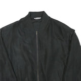 WORLD OF BASIC Mens Black Jacket L Polyester Blend Bomber Zip Casual Outerwear