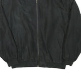 WORLD OF BASIC Mens Black Jacket L Polyester Blend Bomber Zip Casual Outerwear