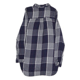 TALLY WEIJL Mens Blue & White Check Shirt L Cotton Blend Casual Long Sleeve