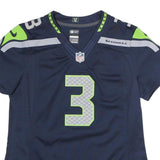 NIKE Womens Blue Seahawks Football Shirt M Short Sleeve V-Neck 3 Wilson NFL