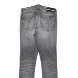 CALVIN KLEIN JEANS Womens Grey Slim Skinny Denim Medium W26 L26 Cotton Blend Zip