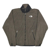 THE NORTH FACE Womens Grey & Black Zip Up Fleece Jacket M Polyester Outdoor