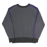 ADIDAS Mens Grey & Purple Sweatshirt Crew Neck S Athletic Casual Training Top
