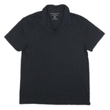 CALVIN KLEIN JEANS Mens Black Cotton Blend Short Sleeve Plain Polo Shirt XL