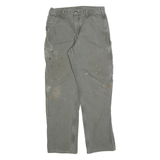 DICKIES Mens Cotton Blend Grey Regular Straight Trousers W33 L32 Workwear