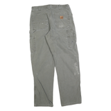 DICKIES Mens Cotton Blend Grey Regular Straight Trousers W33 L32 Workwear