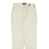 VERSACE Womens Cotton Blend Off White Regular Fit Straight Trousers W30 L30