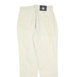 VERSACE Womens Cotton Blend Off White Regular Fit Straight Trousers W30 L30