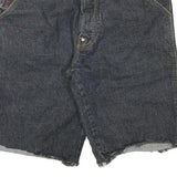 RMC Mens Shorts Blue Denim XL W34 Artistic Patchwork Cotton Blend Casual