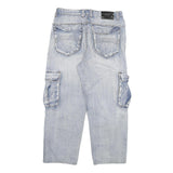 PLAYBIGG Mens Jeans Blue Relaxed Cargo Denim Rinse W34 L28 Casual Wear