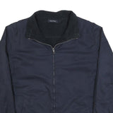 NAUTICA Mens Navy Blue Reversible Zip Jacket L Polyester Blend Plain Casual