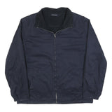 NAUTICA Mens Navy Blue Reversible Zip Jacket L Polyester Blend Plain Casual