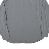 CONARTSTO Mens Grey Plain Silk Blend Shirt L Long Sleeve Button Closure