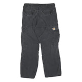 CARHARTT Mens Cotton Black Regular Cargo Trousers W33 L26 Durable Workwear
