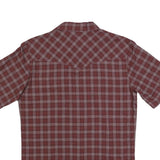 WRANGLER Mens Red & Grey Checked Short Sleeve Shirt M Casual Western Button