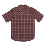 WRANGLER Mens Red & Grey Checked Short Sleeve Shirt M Casual Western Button