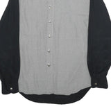 ZAZZI Mens Black & White Pattern Long Sleeve Shirt L Viscose Button Collar