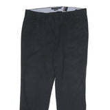 TOMMY HILFIGER Mens Cotton Black Classic Straight Trousers W38 L32 Relaxed Zip