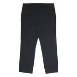 TOMMY HILFIGER Mens Cotton Black Classic Straight Trousers W38 L32 Relaxed Zip