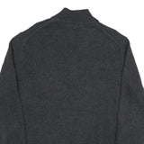 CALVIN KLEIN Mens Charcoal Grey Plain Pullover Jumper Zip Collar Cotton XL