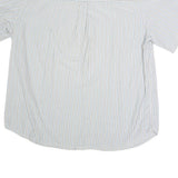 LEVI'S Mens White & Blue Stripe Short Sleeve Shirt XL Casual Cotton Blend