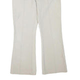 GARAGE Womens Cotton Blend White Regular Fit Bootcut Trousers W30 L28 Casual Zip