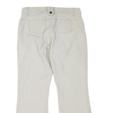 GARAGE Womens Cotton Blend White Regular Fit Bootcut Trousers W30 L28 Casual Zip