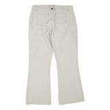 GARAGE Womens Cotton Blend White Regular Fit Bootcut Trousers W30 L28 Casual Zip