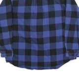 FIELD & STREAM Mens Blue & Black Check Shirt L Cotton Blend Long Sleeve Button