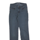 LEVI'S Womens Cotton Blend Blue Slim Straight Trousers W27 L32 Casual Stylish