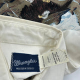 Eagle Print Wrangler Graphic Shirt - Large Cream Cotton