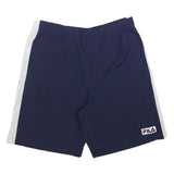 FILA Mens Shorts Blue & White Casual Polyester L W32 Elastic Waistband