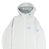 JACK WOLFSKIN Womens White & Blue Outdoor Jacket M Polyester Woven Plain