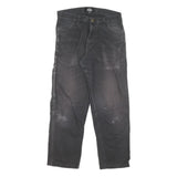 DICKIES Mens Black Cotton Blend Canvas Workwear Trousers W30 L27 Regular Fit