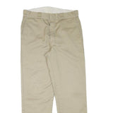 DICKIES Mens Cotton Blend Beige Regular Fit Straight Leg Trousers W34 L31