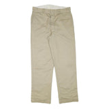 DICKIES Mens Cotton Blend Beige Regular Fit Straight Leg Trousers W34 L31