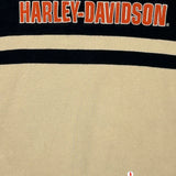 Harley Davidson Spellout Long Sleeve T-Shirt - XL Beige Cotton