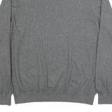 TOMMY HILFIGER Mens Grey Plain Cotton Blend Jumper Crew Neck Basic Knit 2XL