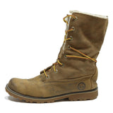 TIMBERLAND Girls Lace-Up Boots Brown Leather UK 4 Warm Lined Outdoor