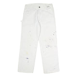 DICKIES Mens Jeans White Relaxed Straight Denim W32 L30 Workwear Clothes