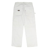 DICKIES Mens Jeans White Relaxed Straight Denim W32 L30 Workwear Clothes